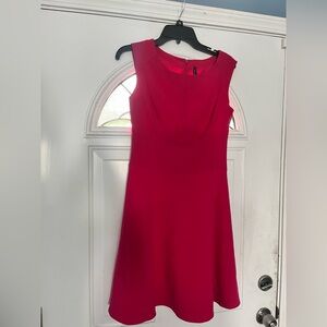 Marc New York Pink A-Line Midi Dress Crew Neck Sleeveless